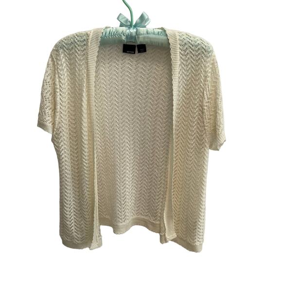 Women's Basic Edition Cream Acrylic  Crochet Cardigan Size XL Clothing - Picture 1 of 3